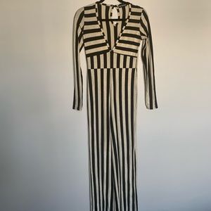 Black and Gold Striped Jumpsuit